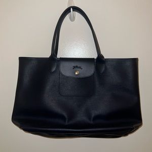 NBW Navy Leather Longchamp Tote